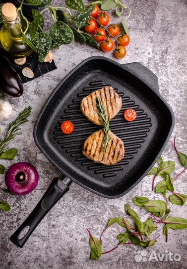 Сковорода-Гриль квадратная Байкал Нева Металл 28