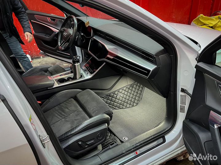 Кожаные 3D коврики в салон авто