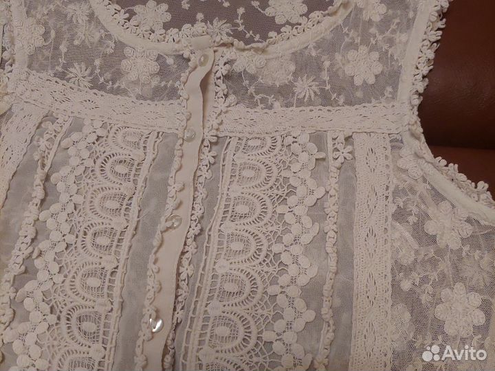 Блузка 44 размер бохо, кружево