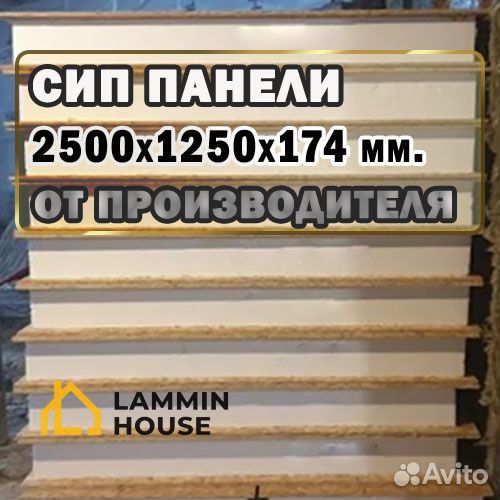 Сип панели. Сэндвич панели 2500х1250х174 мм