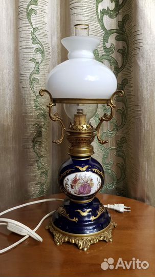 Настольная лампа, кобальт. Барокко