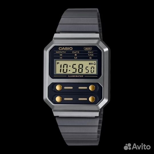 Casio A-100wegg-1A2 Vintage Retro Classic Black Wa