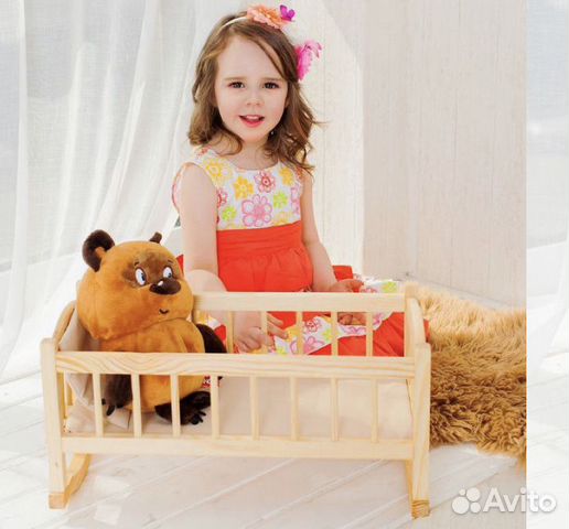 Кроватка кукольная деревянная