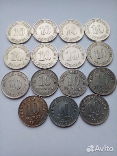 10 и 5 пфеннигов Германии 1890-1922