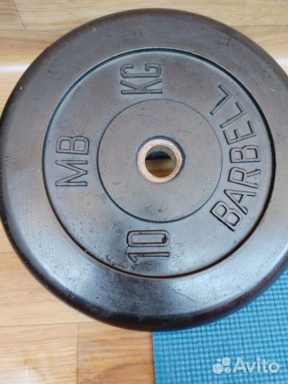 Гриф спортивный+блины 10 кг+5 кг