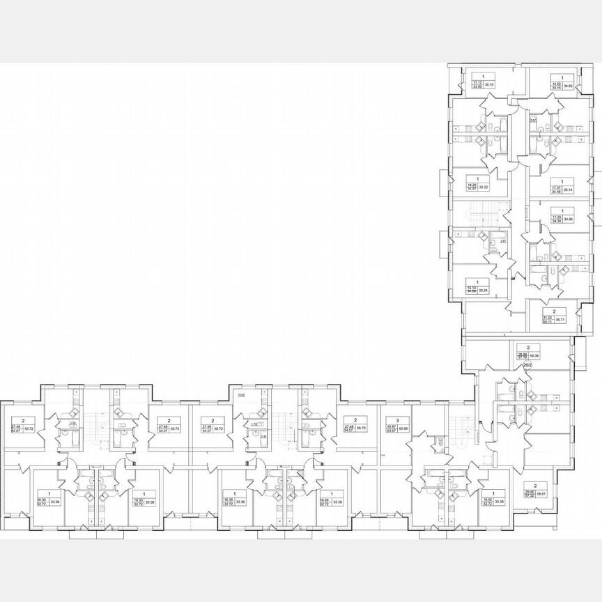 2-к. квартира, 56,7 м², 2/3 эт.