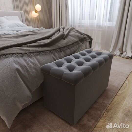 Пуфик в прихожую с ящиком