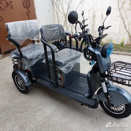 Трицикл 3х местный электрический грузовой