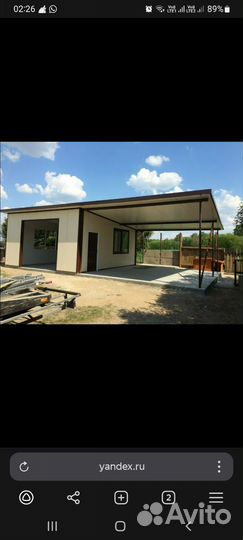 Гараж из сэндвич панелей под ключ