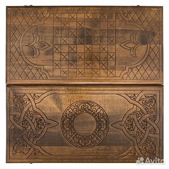 Нарды и шашки резные Священный круг 62 х 64 см бук Армения 62577