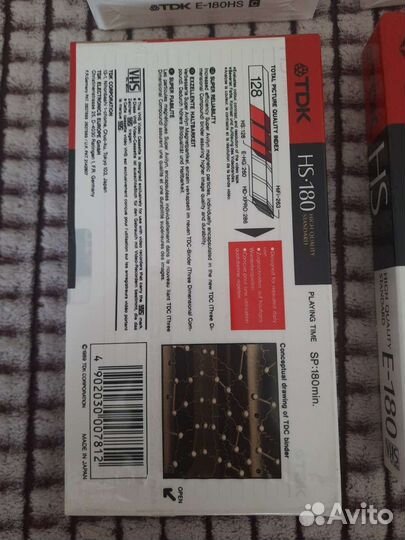 Видеокассеты VHS новые TDK HS E-180