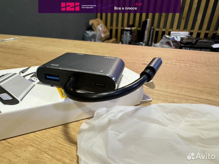 Хаб Type-c - hdmi (4K) + VGA