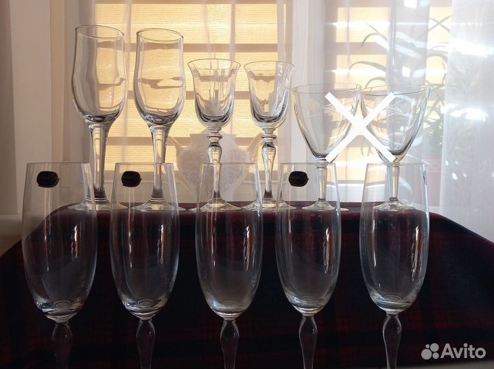 Фужеры для шампанского богемияи бокалы для вина