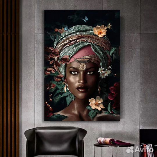 Картина маслом на холсте. Африканская женщина