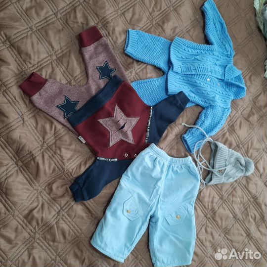 Большой пакет одежды на мальчика от 0 до 6 мес