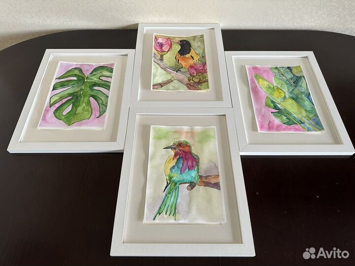 Сет тропики акварелью