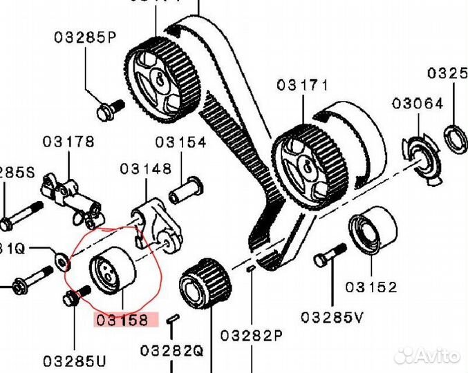 Ролик обводной Mitsubishi Pajero 3 V64W 4D56 2000