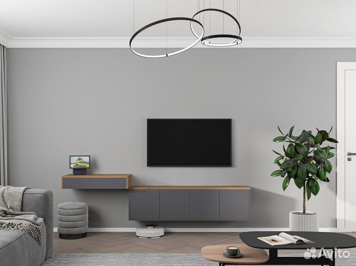 Гостиная «Квадро» дуб табачный/тёмно-серый