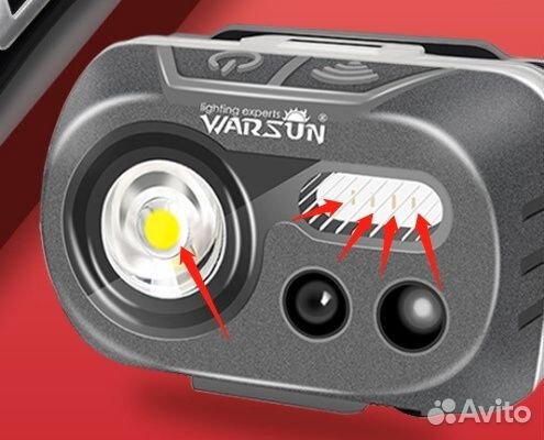 Фонарик Warsun с датчиком движ. (аналог prologic)
