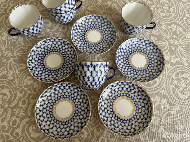 Лфз кофейная пара Тюльпан, Кобальтовая сетка