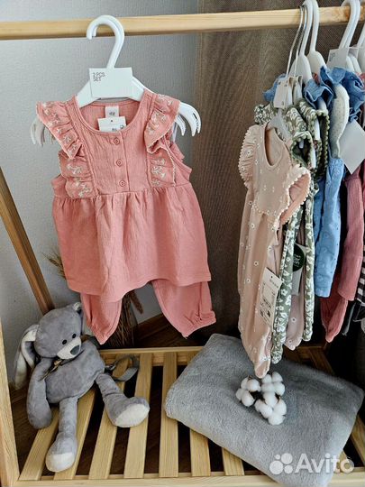 Летний комплект для девочки h&m 80