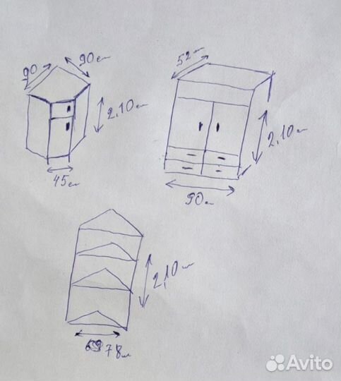Шкаф угловой, прямой и уголок