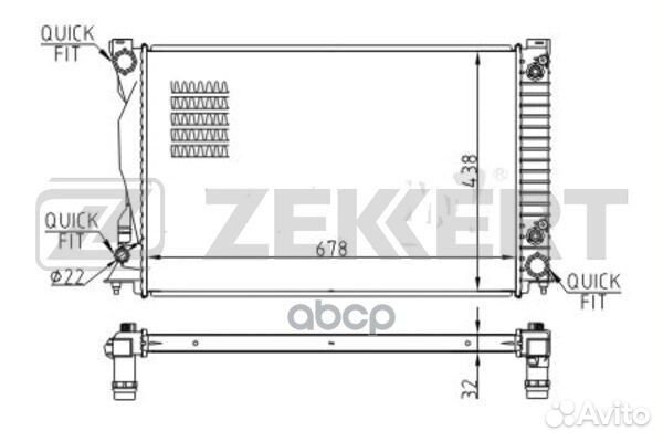 Радиатор охл. дв. Audi A6 III 04- mk-1553 Zekkert