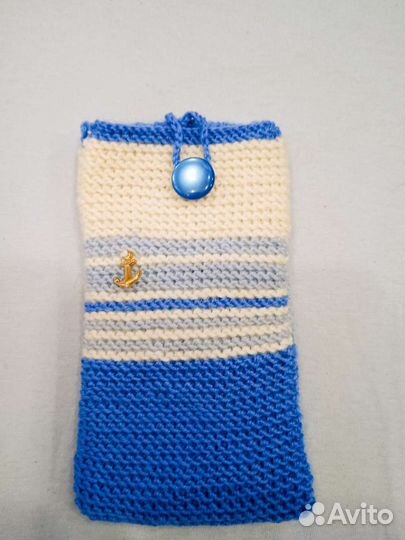 Вязаные чехлы на телефон и очки