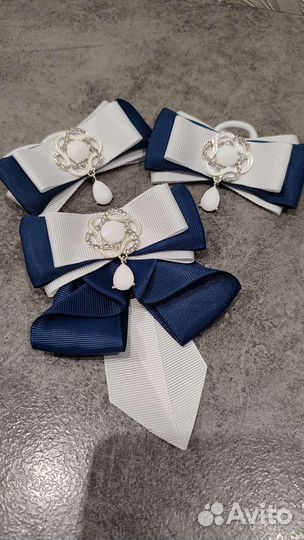 Школьные бантики, броши, резинки, галстуки