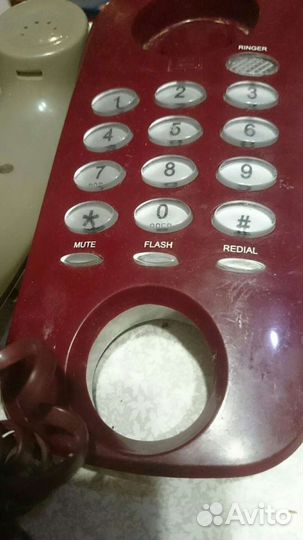 Телефон стационарный (бордовый) +0