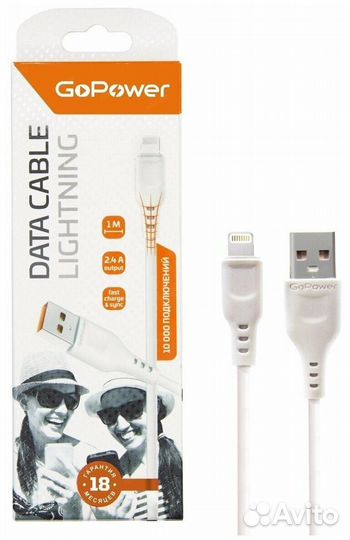 Кабель USB-Lightning GoPower GP01L
