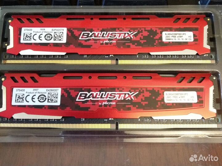 Оперативная память Crucial Ballistix DDR4 8gb