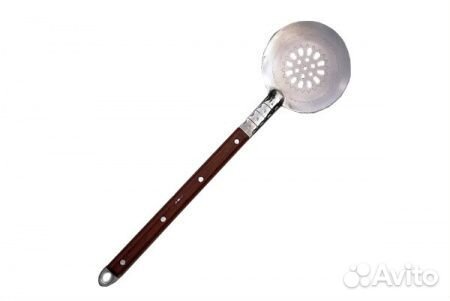 Шумовка из нерж. стали с деревянной ручкой 40 см