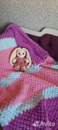 Плюшевый плед ручная работа