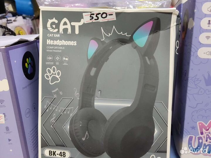 Детские беспроводные наушники Единорог Cat Ear STN