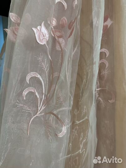 Тюль нежно розовый 2 шт размер по 2.20x2.15