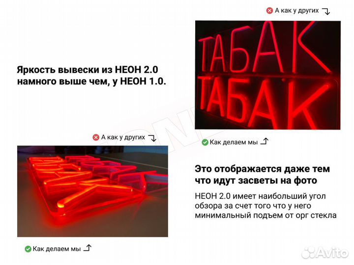 Неоновая вывеска с гарантией для любых целей