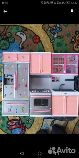 Машина и кухня для кукол барби, ролики