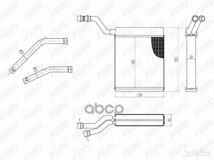 Радиатор отопителя ford focus II (05) FRH1019