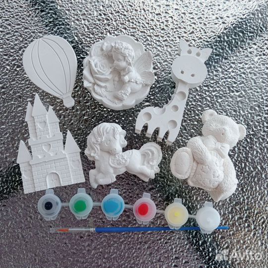 Набор гипсовых 2D фигурок для раскрашивания