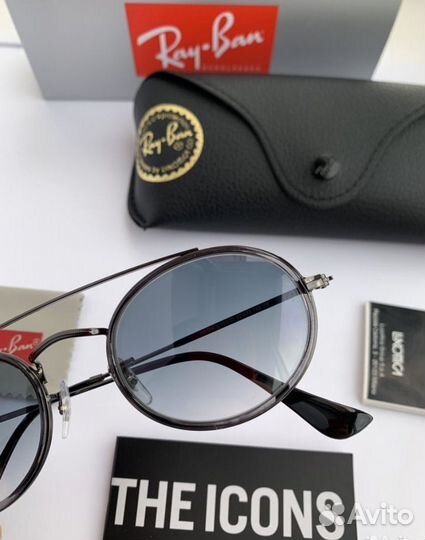 Очки ray ban oval double bridge пепельные