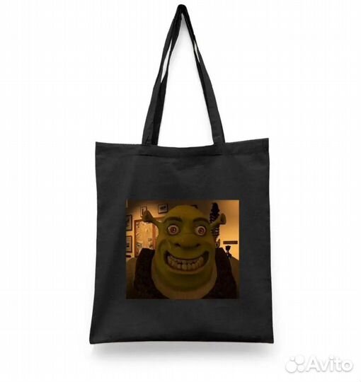 Сумка шоппер и серёжки со Шреком