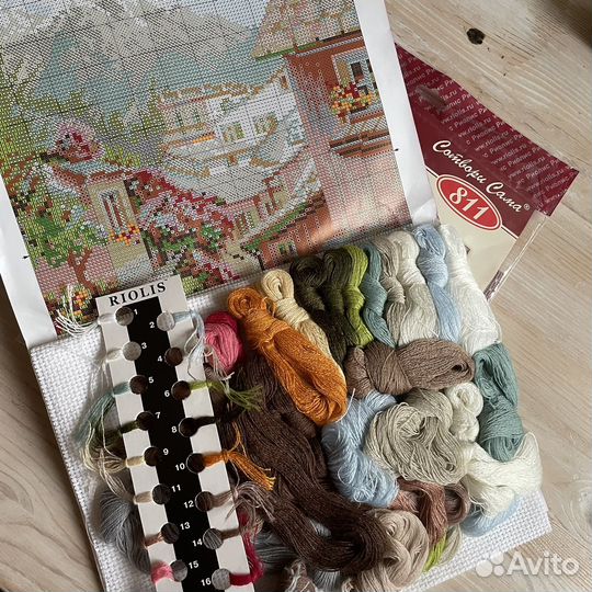 Набор для вышивания крестом риолис шерсть