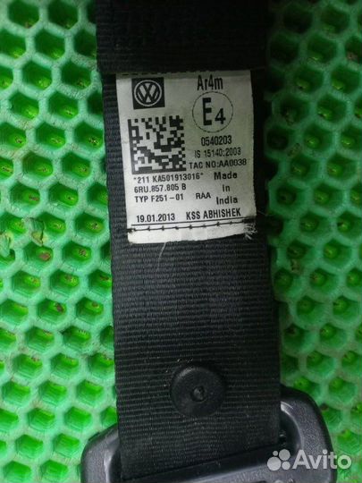 Ремень безопасности задний левый Volkswagen Polo V