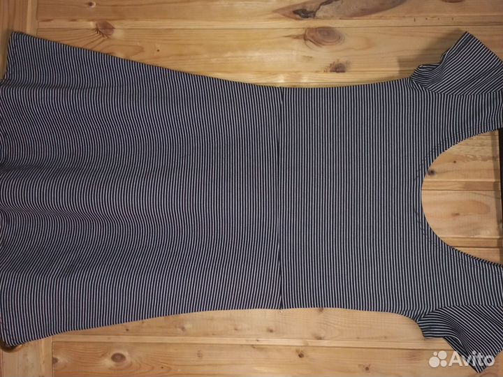 Платье полосатое 44-56 М черно белое женское