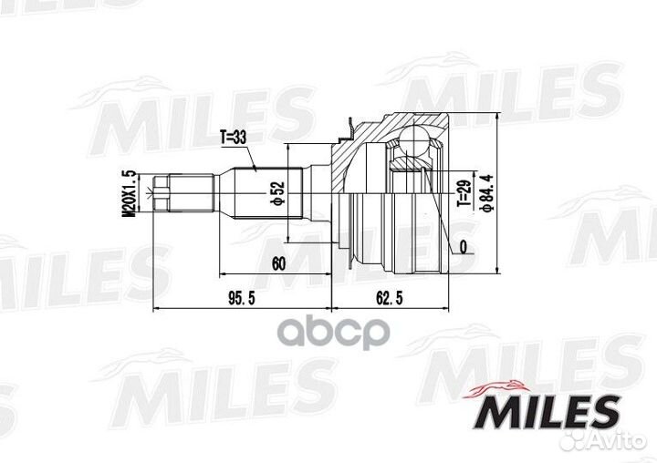Шрус daewoo lanos/espero 1.5/2.0 95- нар. GA200