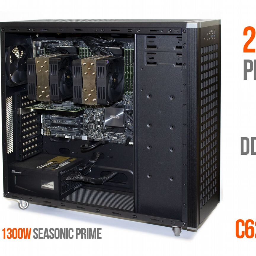 Сервер Asus C621 Sage + 2x 8268 + 768gb 2933mhz