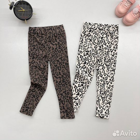 Леопардовые лосины для девочки, 104-128