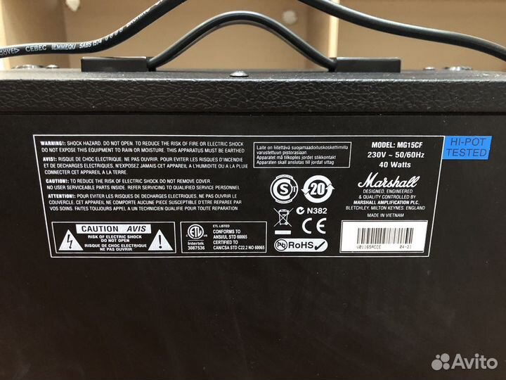 Комбоусилитель marshall mg15