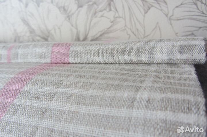 Ткань Лен СССР на полотенца.Ламбрекен с бахромой